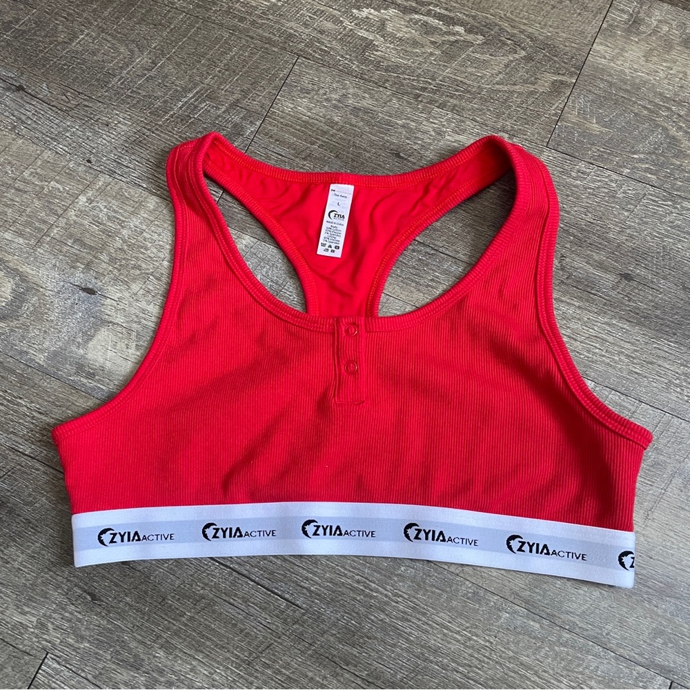 ZYIA Red Sports Bra‎ size Large